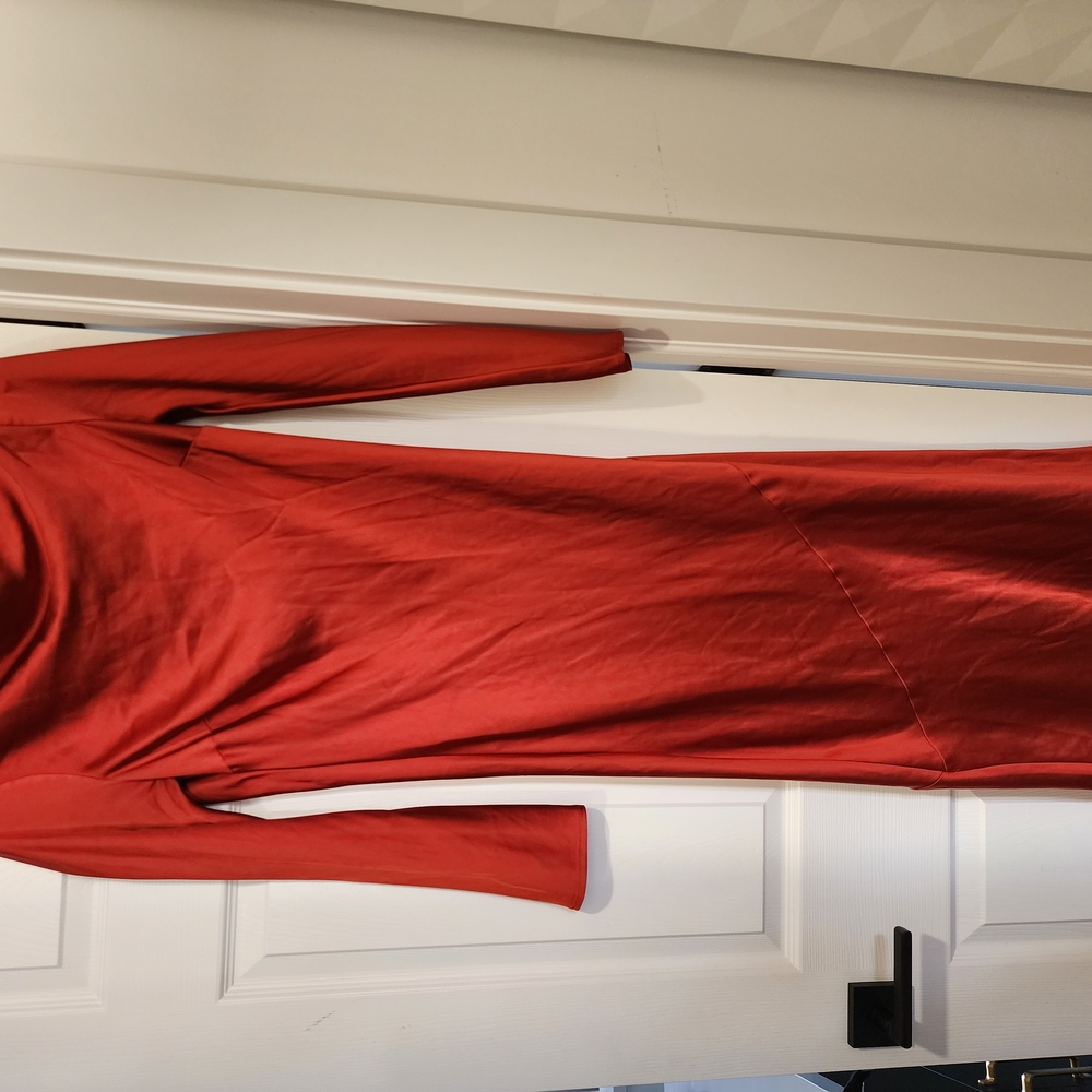 Elegant Red Long Sleeve Dress